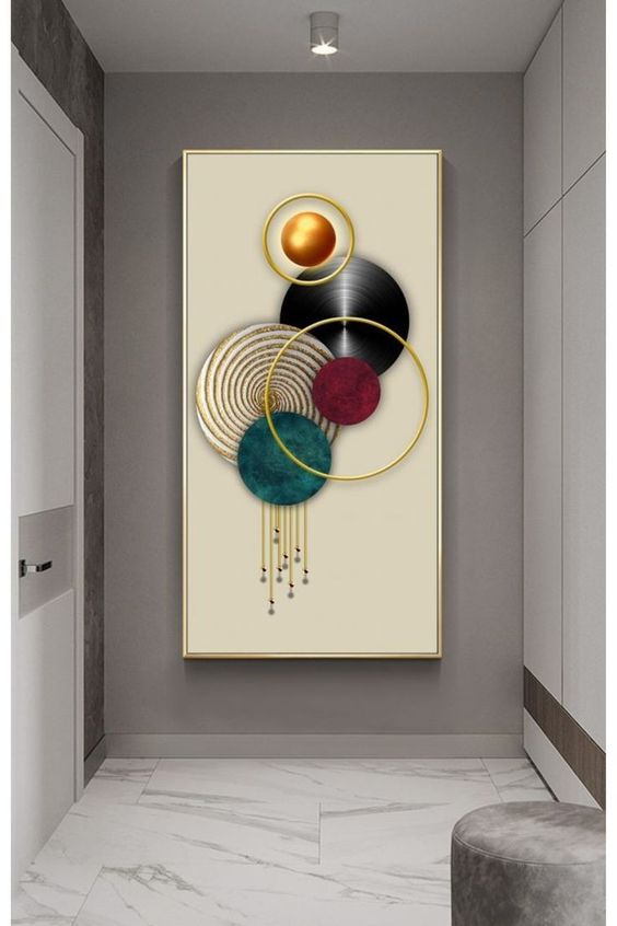 Crystal Circle Metal Art Décor