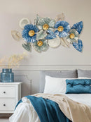 Floral Blue Metal Art Décor