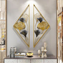 Two Golden Traingular Shaped Metal Art Décor