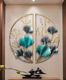 Moon Floral Pattern Metal Art Décor