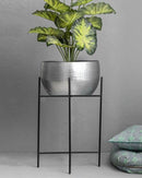 Stylish Silver Plant Pot Metal Planter Stand