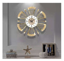 Shining Floral Pattern Metal Wall Clock