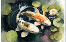 3D Colourful Fish Themed Cafe Wallpaper