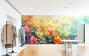 3D Floral Designed Boutique Wallpaper