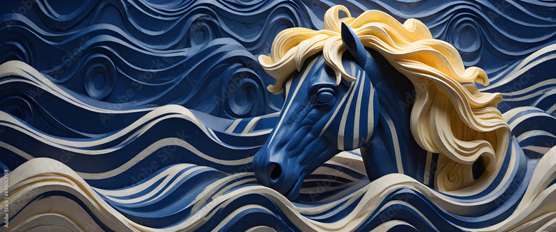 3D Multicolored Horse Wallpaper