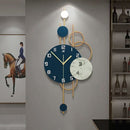 Blue And White Toned Metal Wall Clock