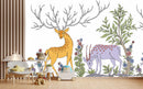 Adorable Deer Cartoon Wallpaper for Kids Wallpaper