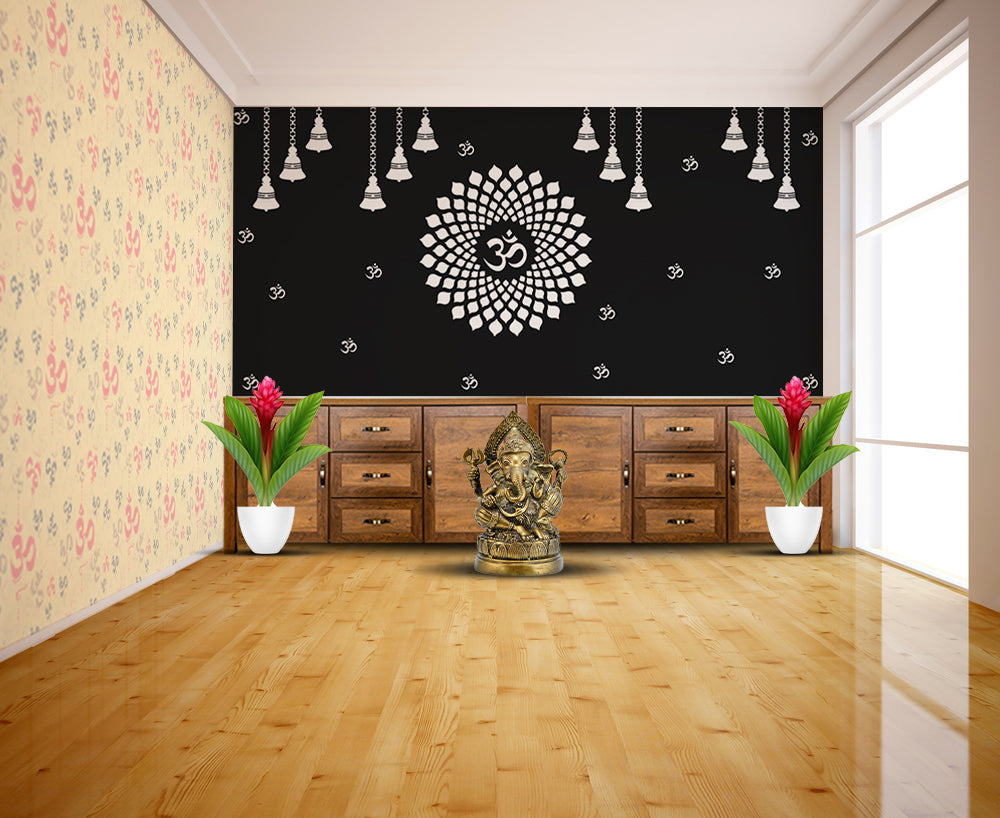 Appealing Black Designed Om Wallpaper