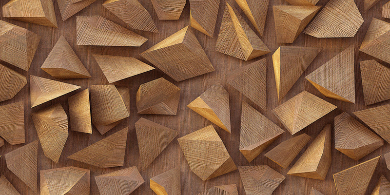 Appealing Geometric Wooden Wallpaper