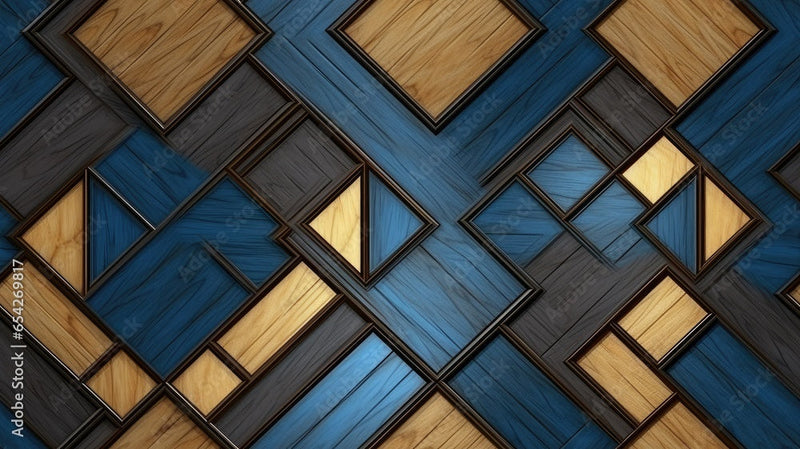 Attractive Frame Pattern Wooden Wallpaper
