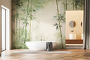 Bamboo Trees Pattern Spa Wallpaper