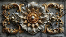 Baroque Style Golden Floral Decorative Ceiling Wallpaper