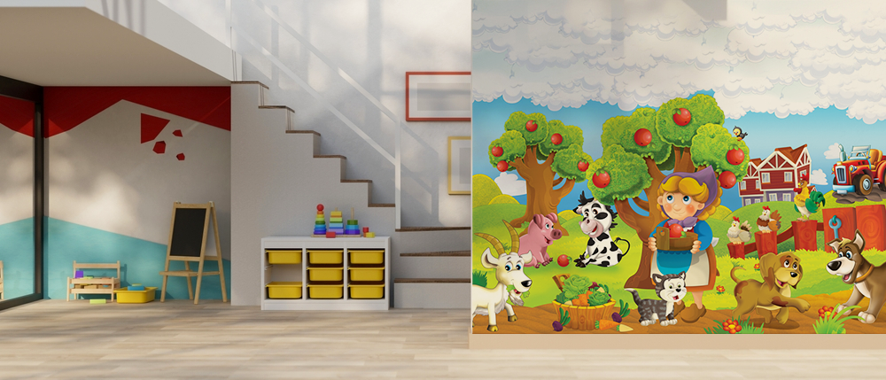 Beautiful Cartoon Themed Kids Wallpaper