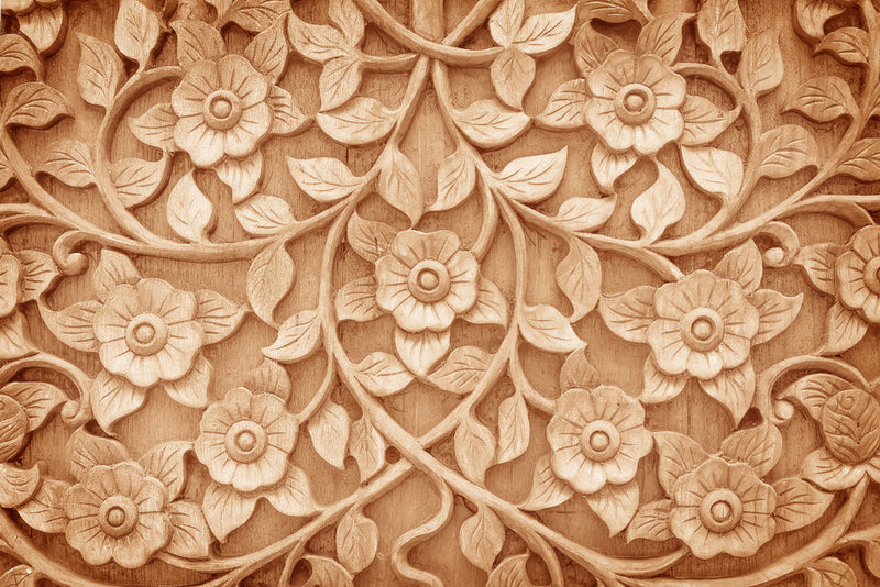 Beautiful Floral Texture Wooden Wallpaper