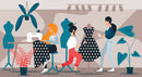 Beautiful Tailoring Animation Themed Boutique Wallpaper