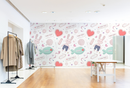 Beautiful Tailoring Themed Boutique Wallpaper