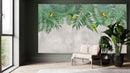 Birds On Leaves Tropical Wallpaper