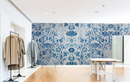 Blue Floral Designed Boutique Wallpaper