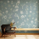 Blue Themed Chinoiserie Wallpaper