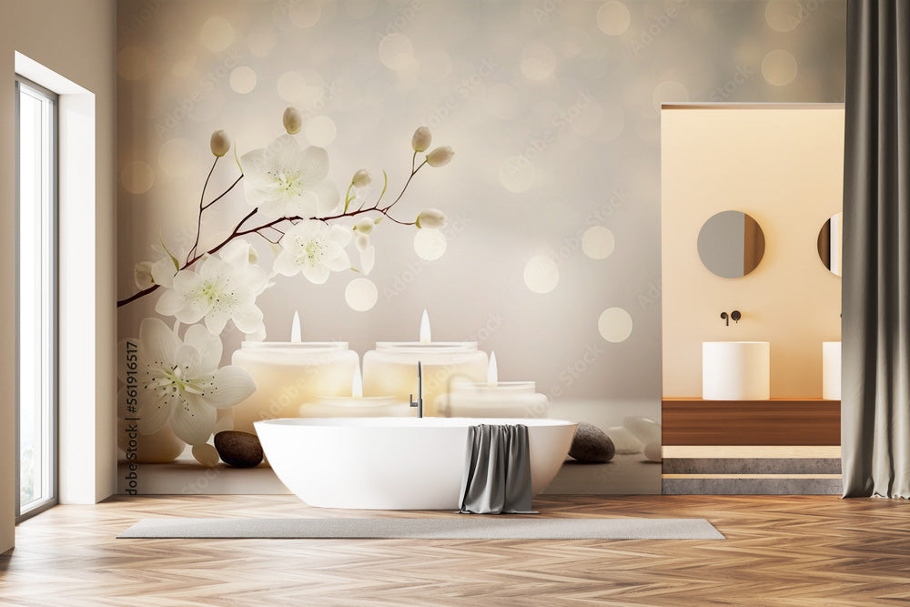 Candle Lighting Spa Wallpaper