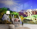 Canyon Waterfall In Sunshine View Nature Wallpaper