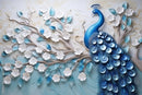 Charming Blue 3D Peacock Wallpaper