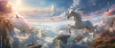 Charming Cloudy Scene Horse Wallpaper