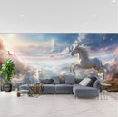 Charming Cloudy Scene Horse Wallpaper