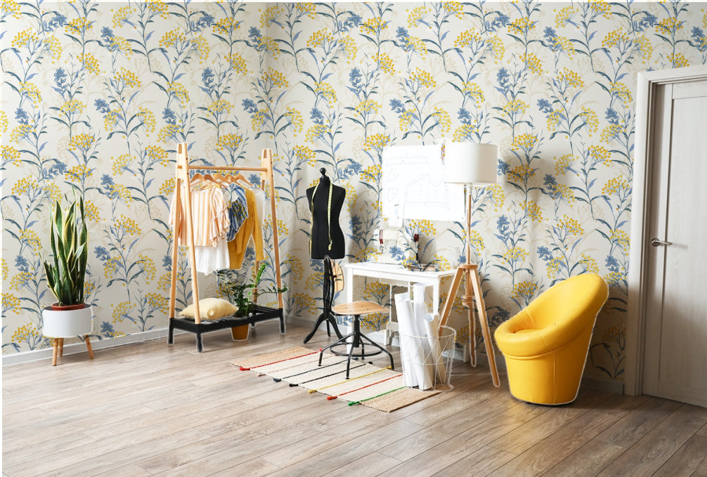 Charming Floral Pattern Boutique Wallpaper