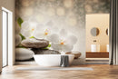 Charming White Floral Spa Wallpaper