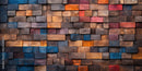 Colorful Blocks Pattern Wooden Wallpaper