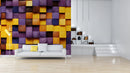 Colorful Blocks Wooden Wallpaper