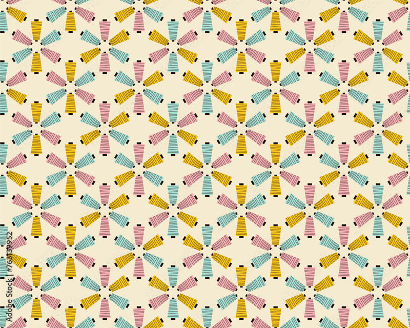 Colorful Reel Pattern Boutique Wallpaper