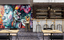 Colorful Woman Painting Bar Wallpaper