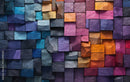 Colorful Rocky Pattern Wooden Wallpaper