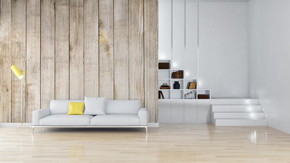 Creamy Vertical Wooden Wallpaper