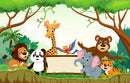 Cute Animals In Jungle Kids Wallpaper