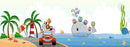 Cute Animals On Beach Kids Wallpaper