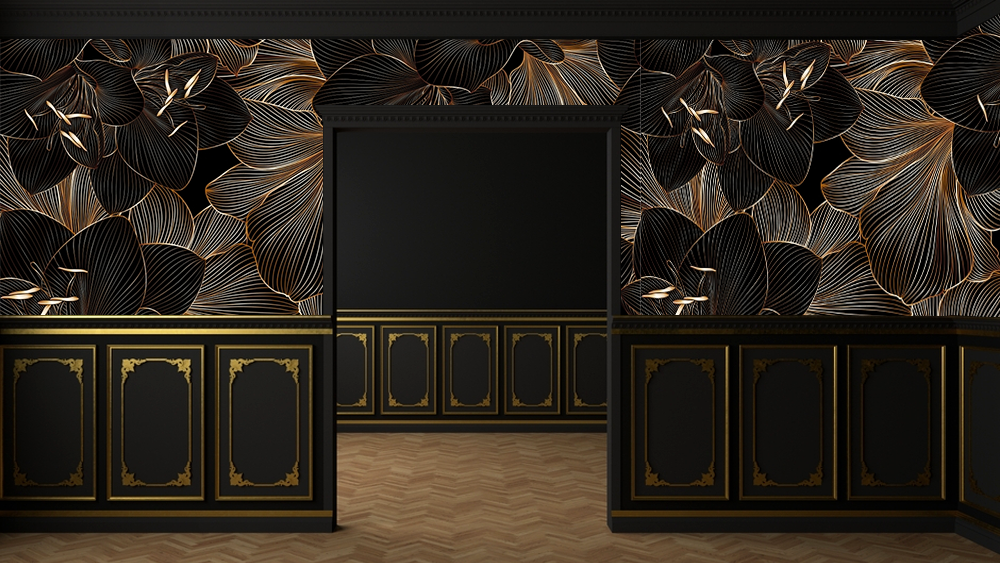Delightful Floral Pattern Cafe Wallpaper