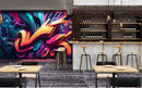 Dynamic Fresco Of Graffiti Street Art Bar Wallpaper