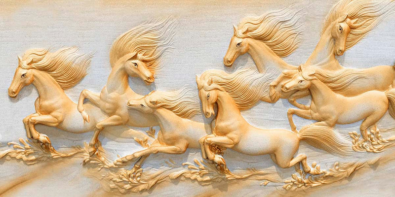 Elegant 3D Mural Horse Wallpaper