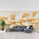 Elegant 3D Mural Horse Wallpaper
