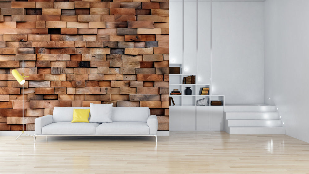 Glowing Brown Wooden Wallpaper