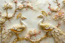 Golden Pattern 3D Peacock Wallpaper