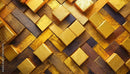Golden Pattern Wooden Wallpaper