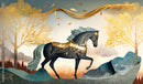 Golden Textured Horse Wallpaper