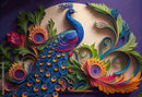 Graceful Gaze 3D Peacock Wallpaper