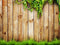 Grassy And Leaves Pattern Wooden Wallpaper