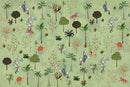 Greenery Themed Chinoiserie Wallpaper
