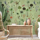 Greenery Themed Chinoiserie Wallpaper